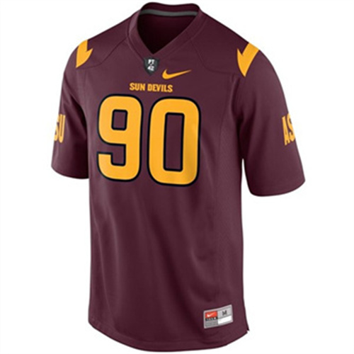Men's Arizona State Sun Devils #90 Will Sutton Red Football Jersey