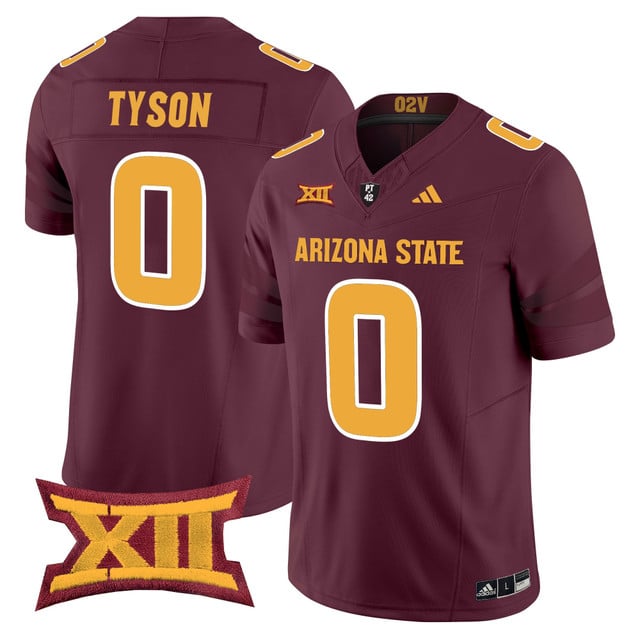 Men's Arizona State Sun Devils 2025 Vapor Limited Jersey MAROON#0 JORDYN TYSON