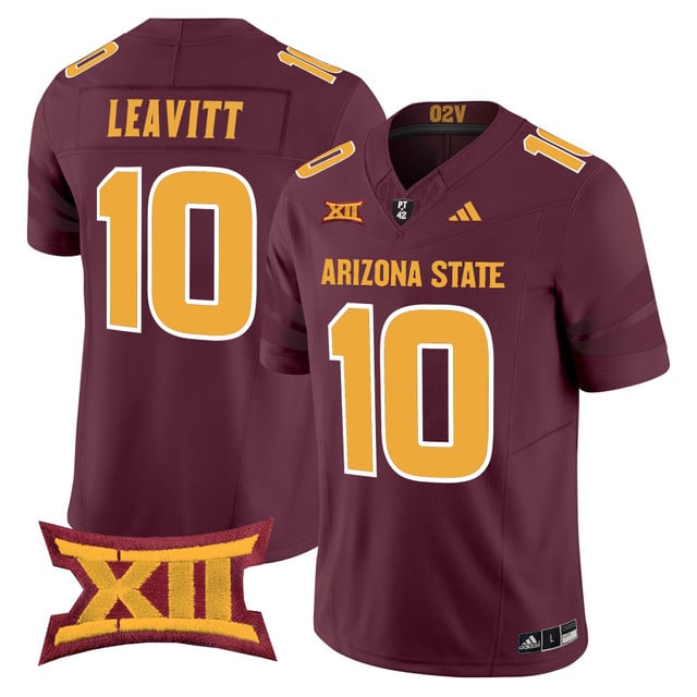 Men's Arizona State Sun Devils 2025 Vapor Limited Jersey MAROON#10 SAM LEAVITT