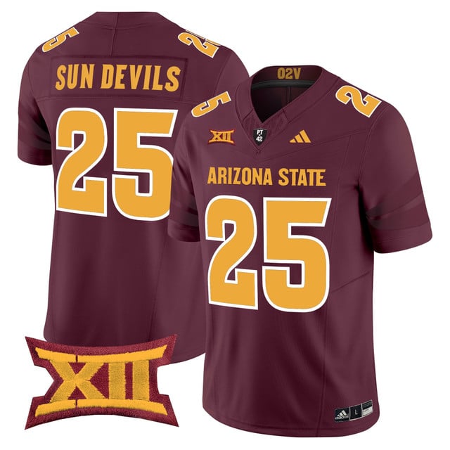 Men's Arizona State Sun Devils 2025 Vapor Limited Jersey MAROON#25 SUN DEVILS