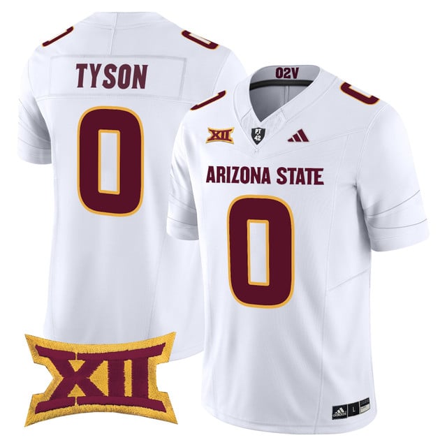 Men's Arizona State Sun Devils 2025 Vapor Limited Jersey WHITE#0 JORDYN TYSON