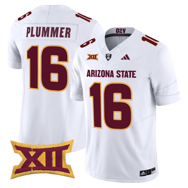 Men's Arizona State Sun Devils 2025 Vapor Limited Jersey WHITE#16 JAKE PLUMMER