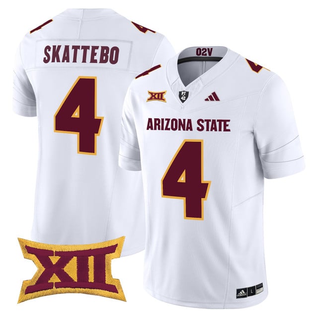 Men's Arizona State Sun Devils 2025 Vapor Limited Jersey WHITE#4 CAM SKATTEBO
