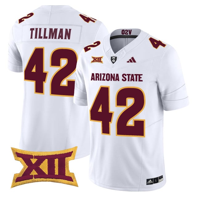Men's Arizona State Sun Devils 2025 Vapor Limited Jersey WHITE#42 PAT TILLMAN