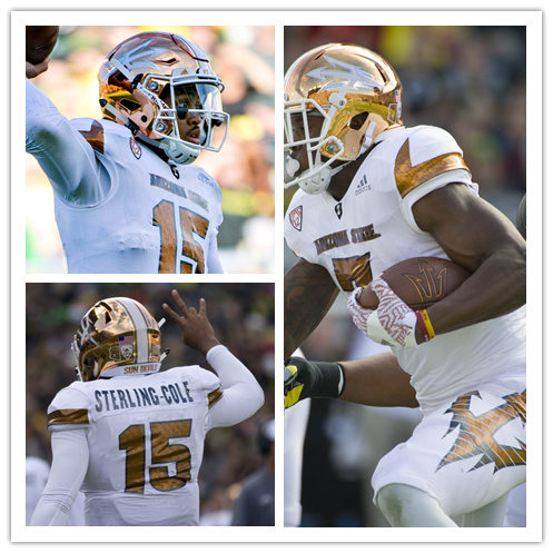 Men's Arizona State Sun Devils Custom Adidas White Arizona State 2015 Football Jersey