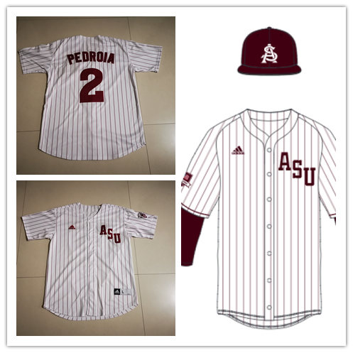 Men's Arizona State Sun Devils Custom Adidas White Pinstripe Baseball Jersey