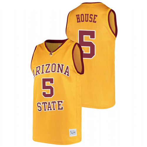 Men's Arizona State Sun Devils Eddie House Alumni College Basketball Jersey Gold