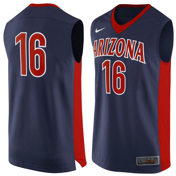 Men's Arizona Wildcats #16 Navy Basketball Jersey