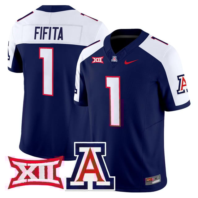 Men's Arizona Wildcats 2025 Vapor Limited Jersey navy white #1 Noah Fifita