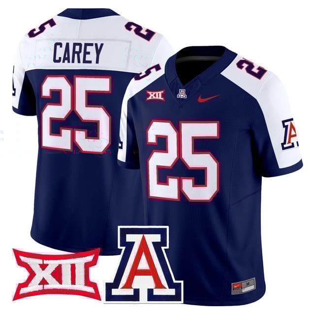 Men's Arizona Wildcats 2025 Vapor Limited Jersey navy white #25 Ka'Deem Carey
