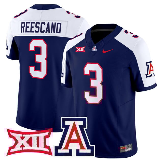 Men's Arizona Wildcats 2025 Vapor Limited Jersey navy white #3 Kedrick Reescano