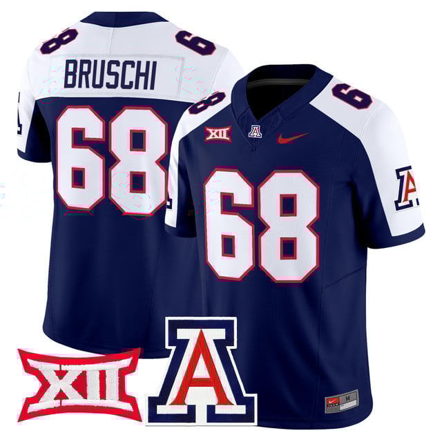 Men's Arizona Wildcats 2025 Vapor Limited Jersey navy white #68 Tedy Bruschi