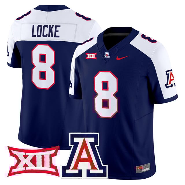 Men's Arizona Wildcats 2025 Vapor Limited Jersey navy white #8 Braedyn Locke