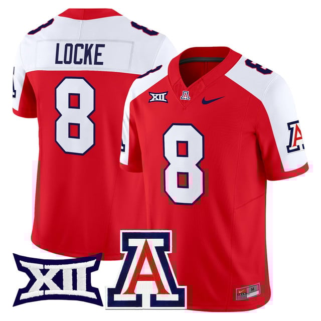 Men's Arizona Wildcats 2025 Vapor Limited Jersey red white #8 Braedyn Locke