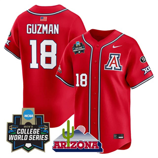 Men's Arizona Wildcats 2025 World Series Vapor Premier Limited Jersey - All Stitched Adonys Guzman   18