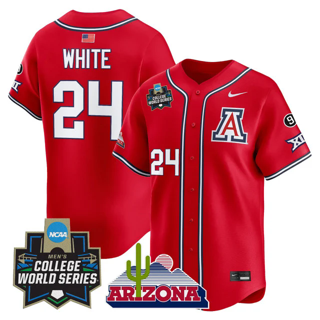 Men's Arizona Wildcats 2025 World Series Vapor Premier Limited Jersey red #24 mason white.webp