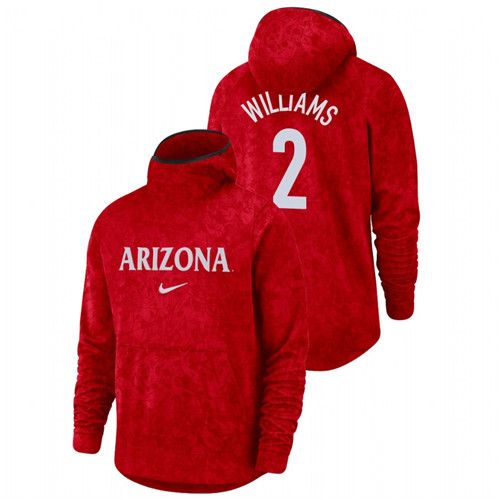 Men's Arizona Wildcats Brandon Williams Red Basketball Spotlight Team Logo Pullover Hoodie