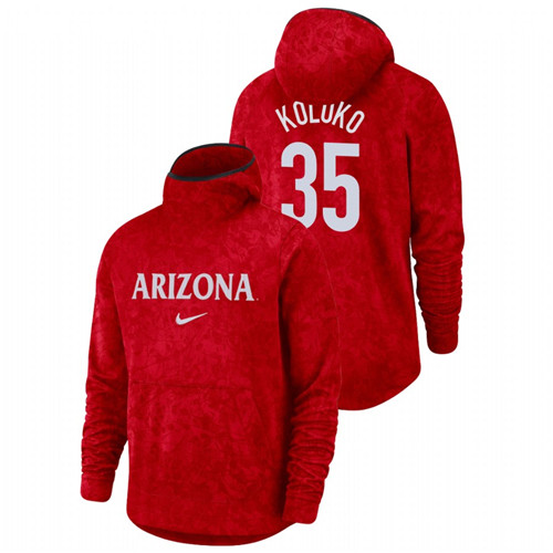 Men's Arizona Wildcats Christian Koloko Red Basketball Spotlight Team Logo Pullover Hoodie