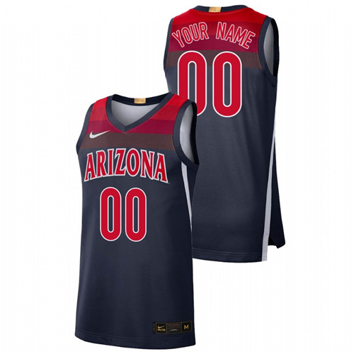Men's Arizona Wildcats Custom College Baketball Jersey Navy