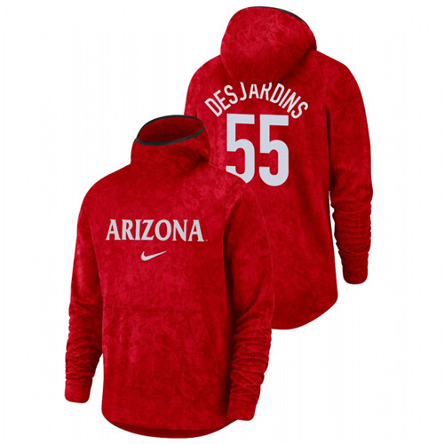 Men's Arizona Wildcats Jake DesJardins Red Basketball Spotlight Team Logo Pullover Hoodie