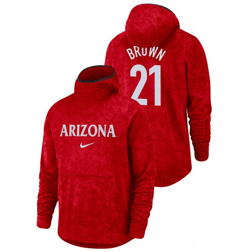Men's Arizona Wildcats Jordan Brown Red Basketball Spotlight Team Logo Pullover Hoodie