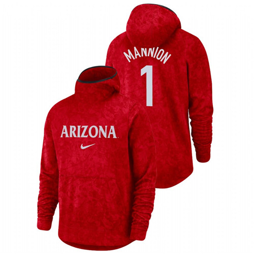 Men's Arizona Wildcats Nico Mannion Red Basketball Spotlight Team Logo Pullover Hoodie