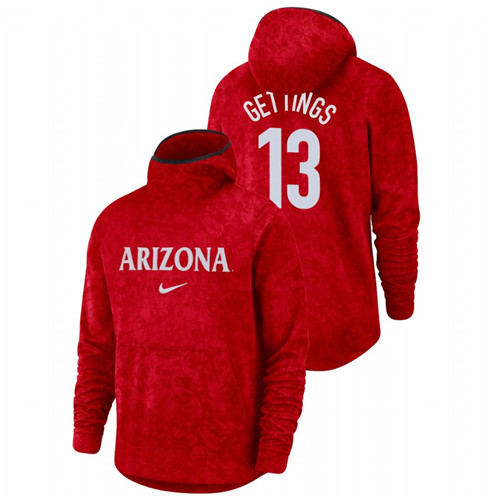 Men's Arizona Wildcats Stone Gettings Red Basketball Spotlight Team Logo Pullover Hoodie