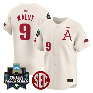 Men's Arkansas Razorbacks 2025 World Series Vapor Premier Limited Jersey - All Stitched Wehiwa Aloy  9