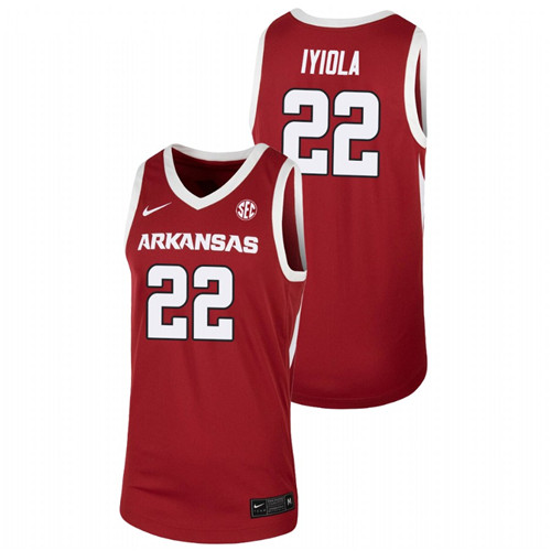 Men's Arkansas Razorbacks Abayomi Iyiola 2021 Team Jersey Cardinal