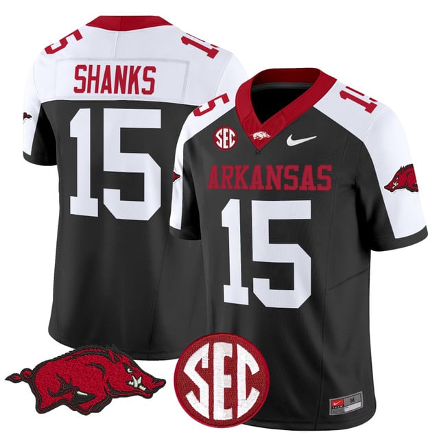 Men's Arkansas Razorbacks Vapor Limited Jersey #15 Kam Shanks