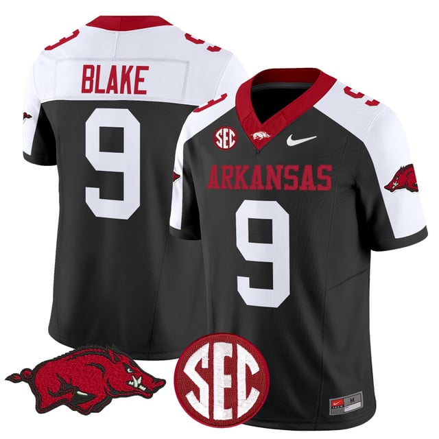 Men's Arkansas Razorbacks Vapor Limited Jersey #9 O'Mega Blake
