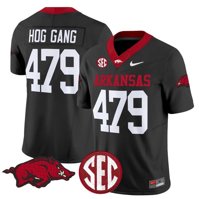 Men's Arkansas Razorbacks Vapor Limited Jersey black #479 Hog Gang