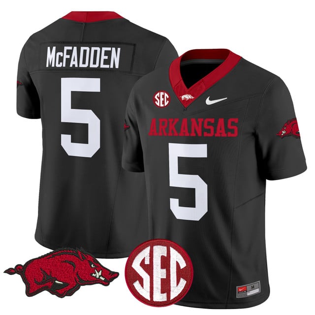 Men's Arkansas Razorbacks Vapor Limited Jersey black #5 Darren McFadden