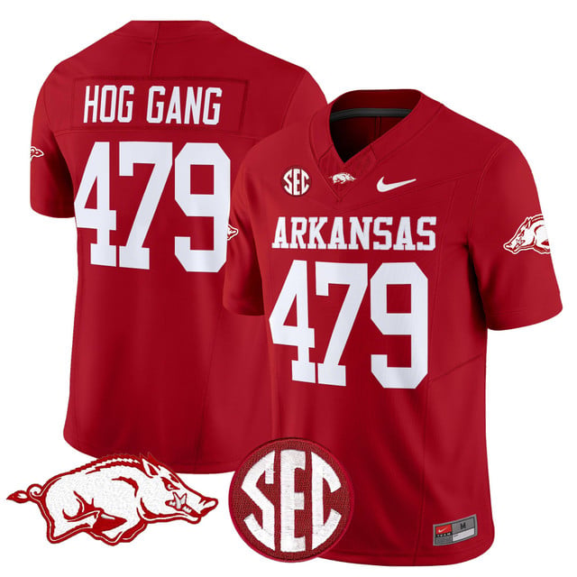 Men's Arkansas Razorbacks Vapor Limited Jersey red #479 Hog Gang