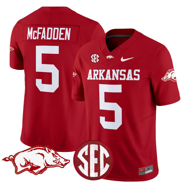 Men's Arkansas Razorbacks Vapor Limited Jersey red #5 Darren McFadden