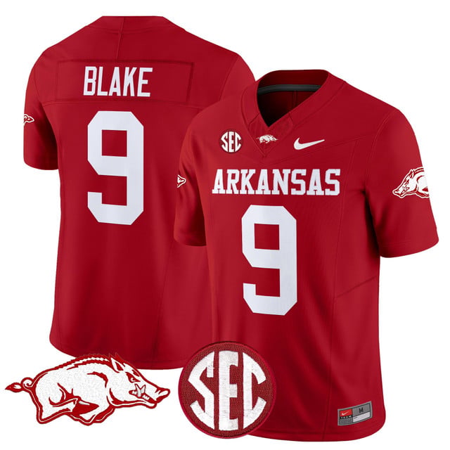 Men's Arkansas Razorbacks Vapor Limited Jersey red #9 O'Mega Blake