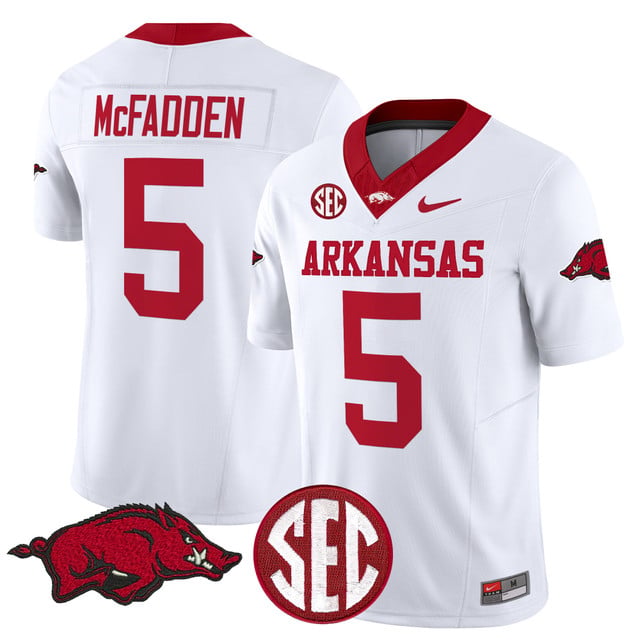 Men's Arkansas Razorbacks Vapor Limited Jersey white #5 Darren McFadden