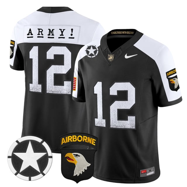 Men's Army Black Knights 2025 Screaming Eagles Vapor Limited Jersey #12 th man