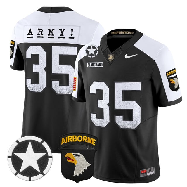 Men's Army Black Knights 2025 Screaming Eagles Vapor Limited Jersey #35 Doc Blanchard