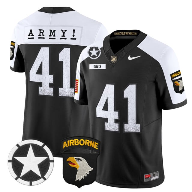 Men's Army Black Knights 2025 Screaming Eagles Vapor Limited Jersey #41 Glenn Davis