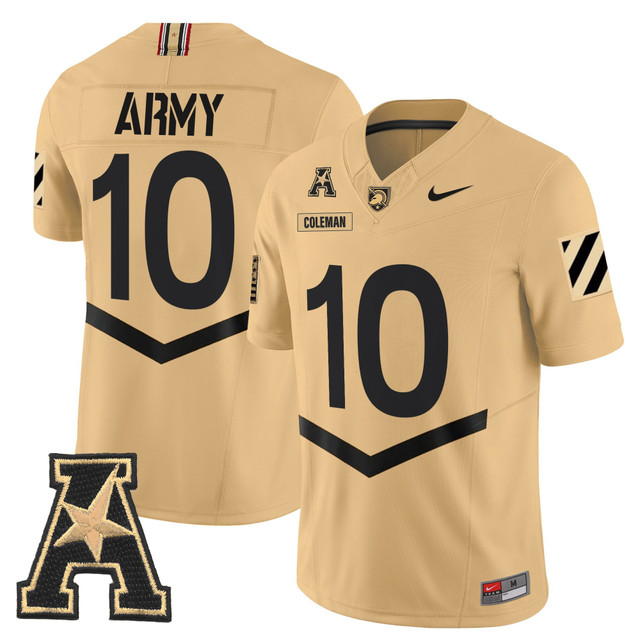 Men's Army Black Knights 2025 Vapor Limited Jersey #10 Dewayne Coleman
