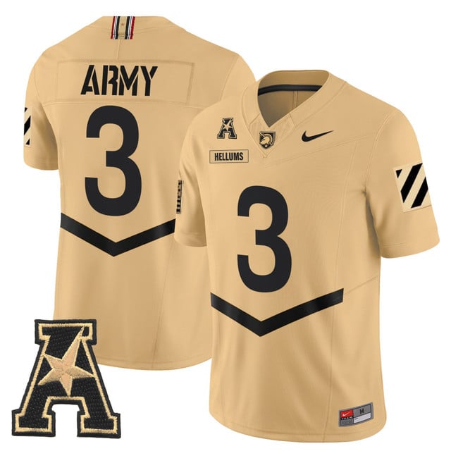 Men's Army Black Knights 2025 Vapor Limited Jersey #3 Cale Hellums