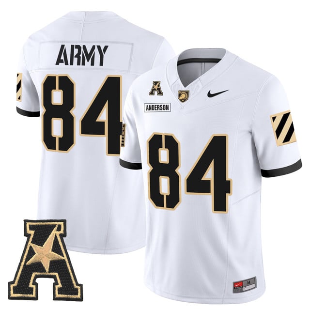 Men's Army Black Knights 2025 Vapor Limited Jersey white #84 Brady Anderson