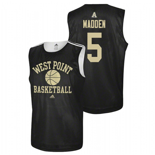 Men's Army Black Knights Black Mark Madden College Basketball Adidas Jersey