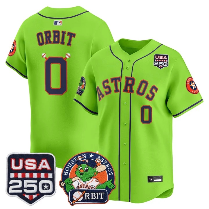 Men's Astros Orbit & 250 America Patch Vapor Premier Limited Jersey #0 orbit