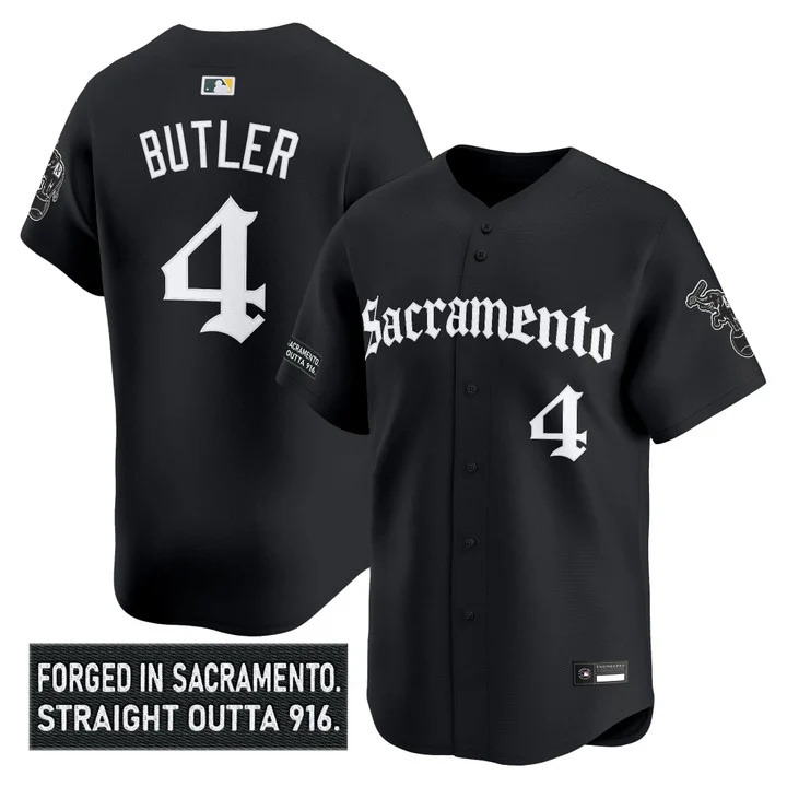 Men's Athletics 'Sacramento Gothic Edition' Vapor Premier Limited Jersey #4 Lawrence Butler