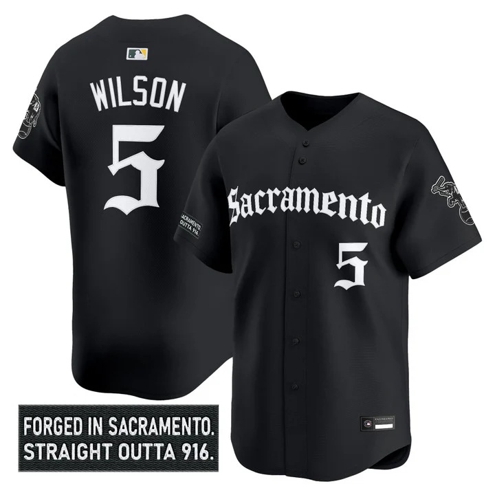 Men's Athletics 'Sacramento Gothic Edition' Vapor Premier Limited Jersey #5 Jacob Wilson