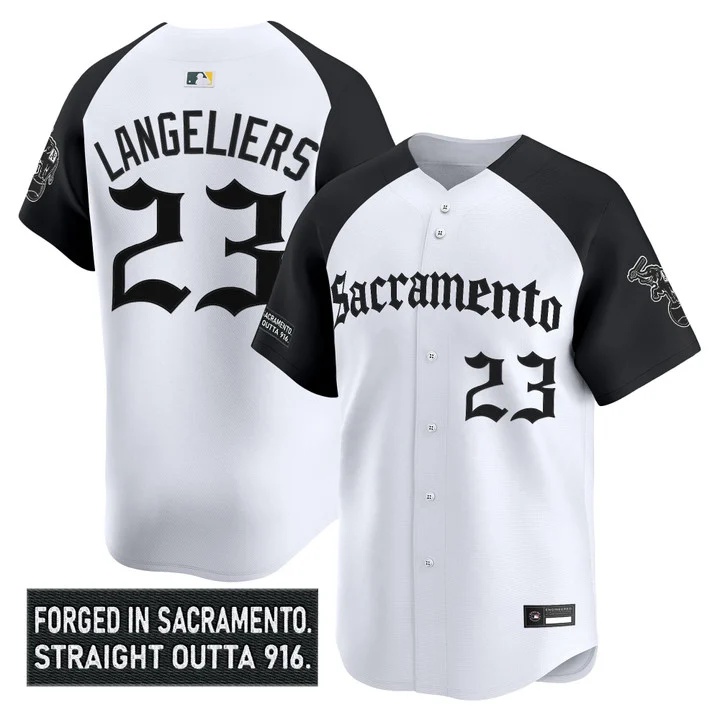 Men's Athletics 'Sacramento Gothic Edition' Vapor Premier Limited Jersey alternate #23 Shea Langeliers