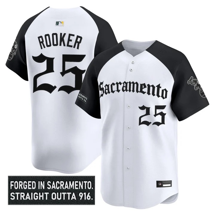 Men's Athletics 'Sacramento Gothic Edition' Vapor Premier Limited Jersey alternate #25 Brent Rooker