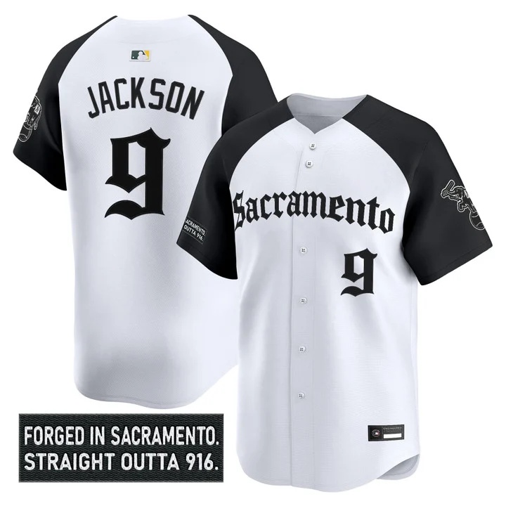 Men's Athletics 'Sacramento Gothic Edition' Vapor Premier Limited Jersey alternate #9 Reggie Jackson